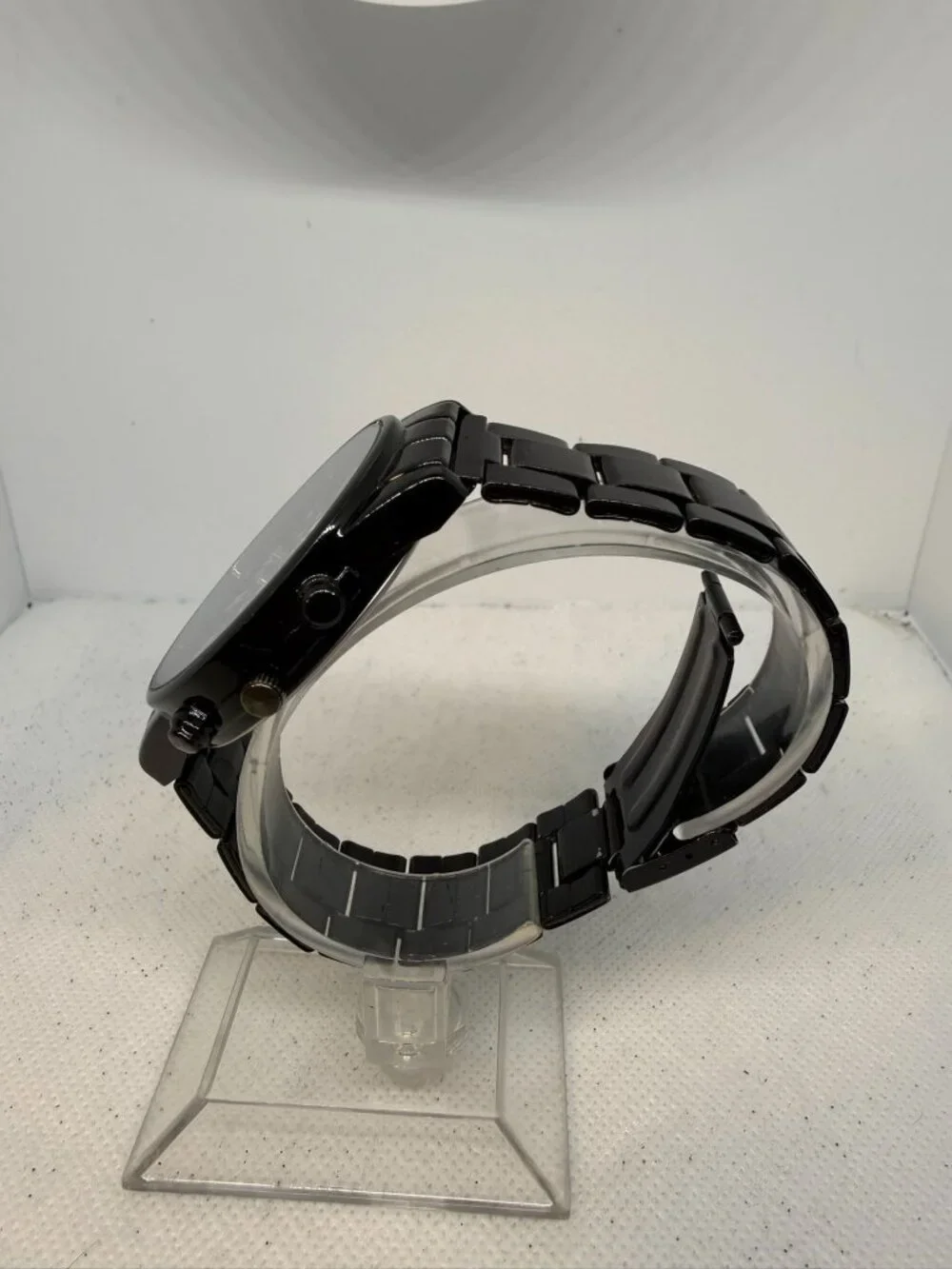 Economicxi Mens Black Dial White Roman Numeral Linked Band Watch New